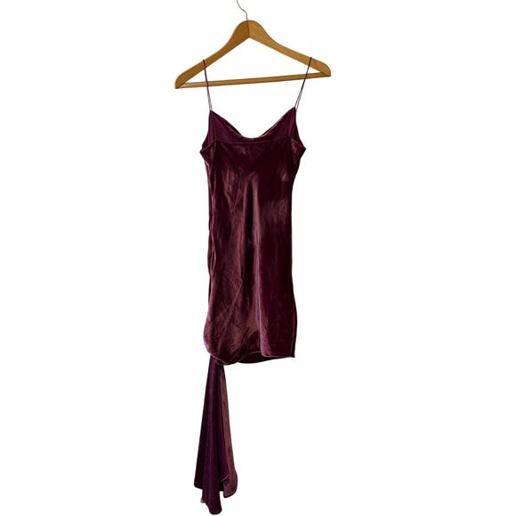 Cinq à Sept Burgundy Velvet Ryder Cocktail Mini Dress Size 0 - Picture 4 of 12
